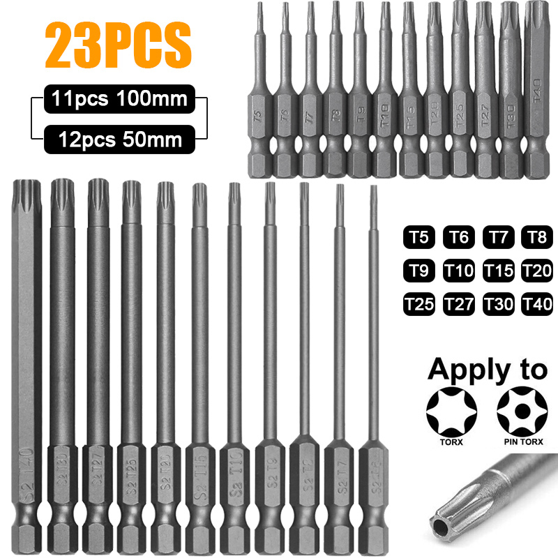 digirit53T、52T、51T、50T 11-23pcs Torx Screwdriver Bit Set Hex Security Magnetic Head 50