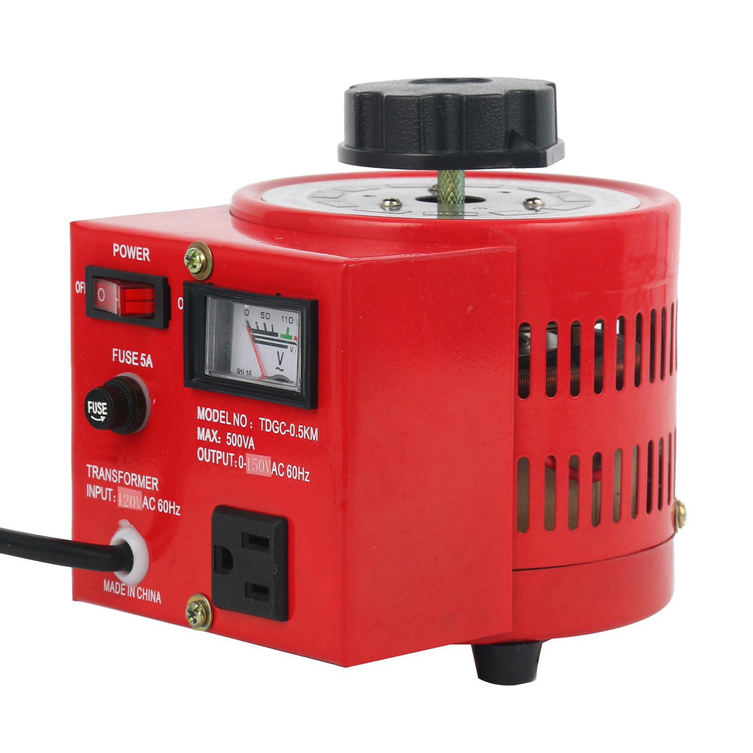 110V Transformer Variable AC Voltage Regulator Metered 500W 5Amp Auto