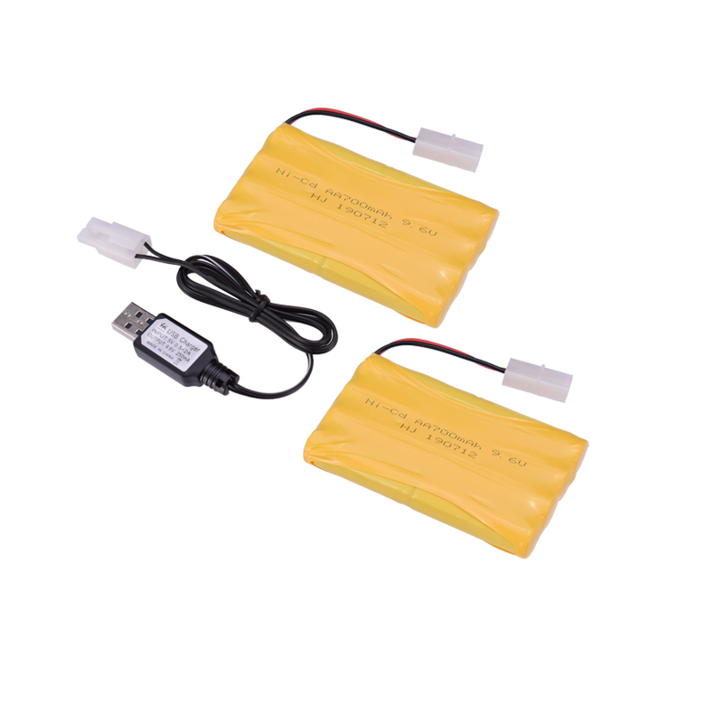 Nvizyeu 9.6V 1500mAh Rechargeable AA Battery Pack With KET 2P Plug - For RC Boats, Toys & Tools