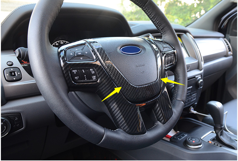 Steering Wheel Decor Cover Trim 1pcs Carbon Fiber Fit For 2015 2020