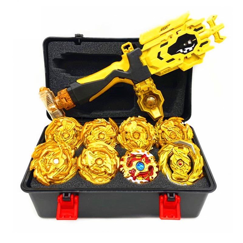 8X Gold Beyblade Burst Starter 4D Bayblade Spielzeug Geschenk+Launcher