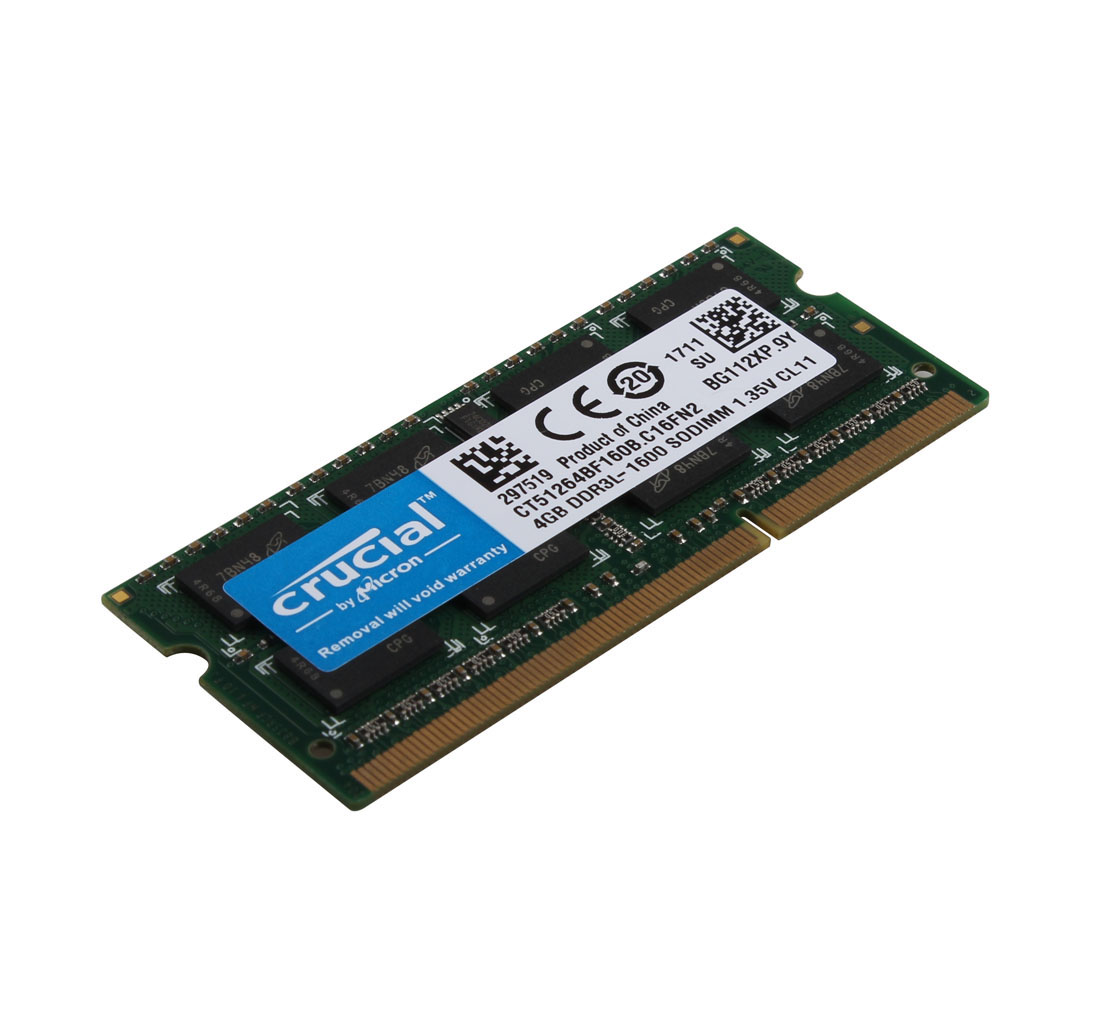Crucial 4GB PC3L 12800S 2RX8 DDR3L 1600MHz Laptop Speicher RAM SODIMM ...