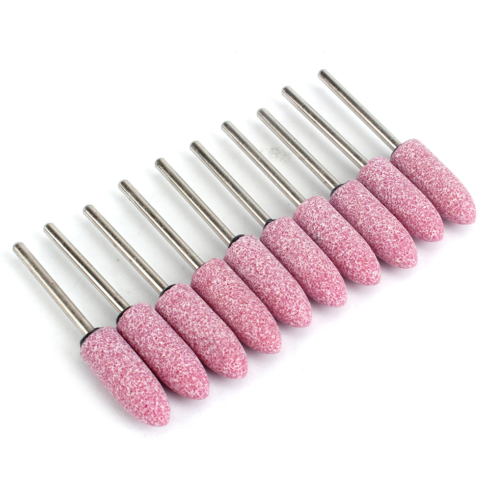 20Pcs 3×12mm Long Ceramic Grinding Head Ellipse Shape Buffing Tool For