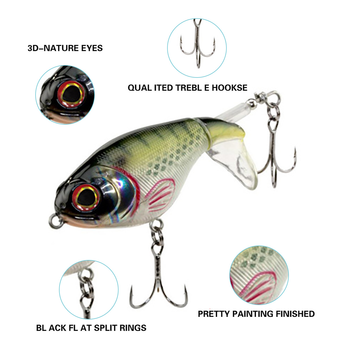 5X Surface Topwater Pencil Rotating Tail Whopper Popper 75mm Crankbait Lure  Kit - Conseil scolaire francophone de Terre-Neuve et Labrador