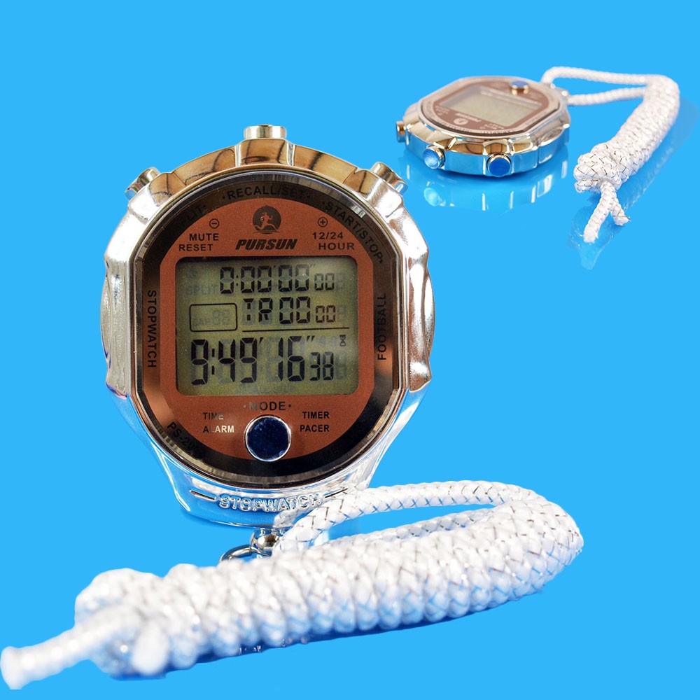 Vintage Digital Stopwatch Metal Sports Chronograph Countdown Stop Watch