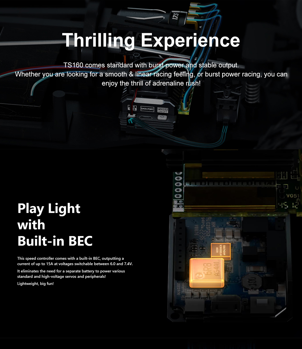 SKYRC TORO TS160 160A ブラシレスセンサー付き ESC SKYRC TORO TS160 Pro 160A Brushless Sensored ESC w/6V/7.4V