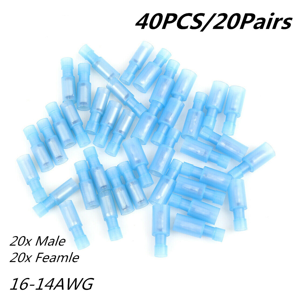 50pc 14-16 Ga T-Taps//Male Insulated Wire Connectors Car Audio Terminals USA
