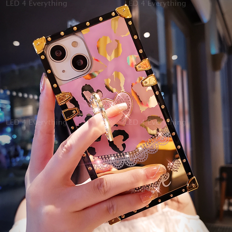 Cute Leopard Shockproof Love Heart Case For iPhone 13 Pro