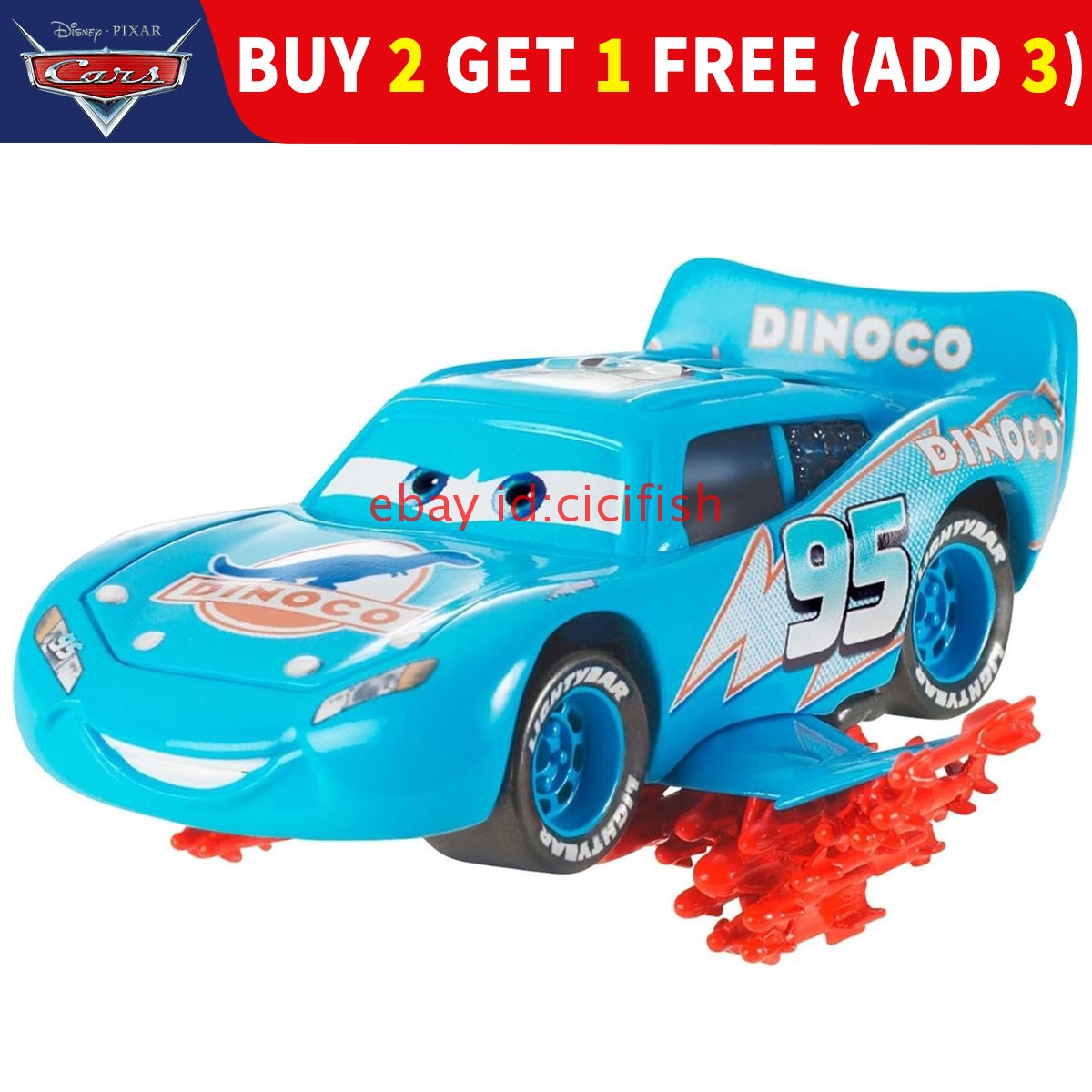 Mattel Disney Pixar Cars No.95 Flying Lightning Storm McQueen 1:55