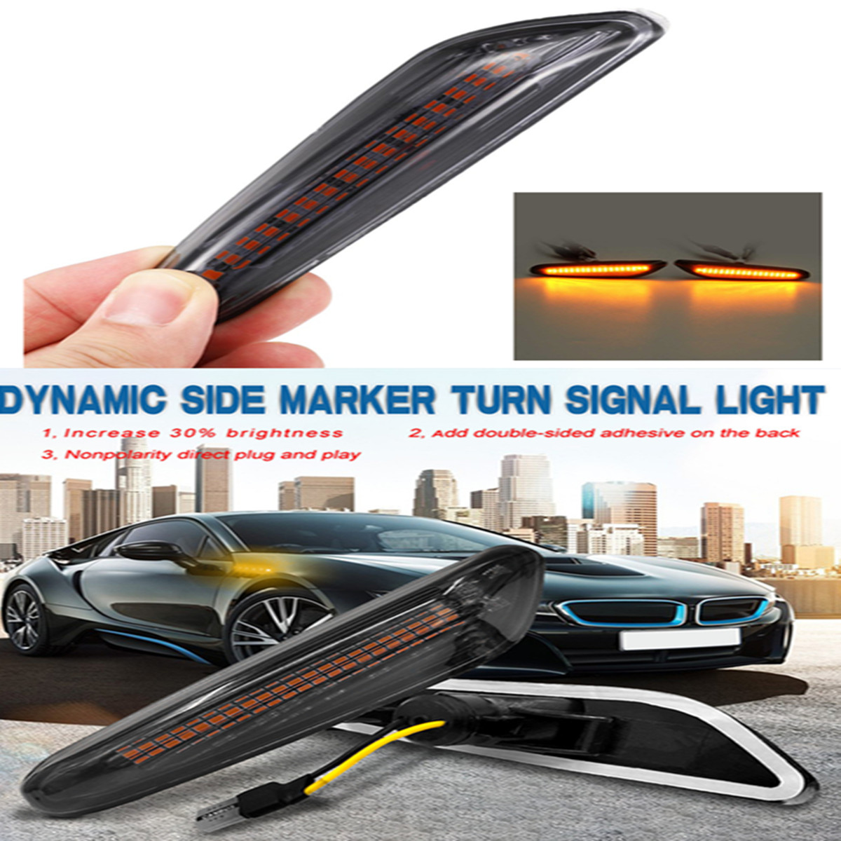 1 Pair LED Side Marker Turn Signal Light for BMW E82 E88 E60 E61 E90 E91 E92 E93 