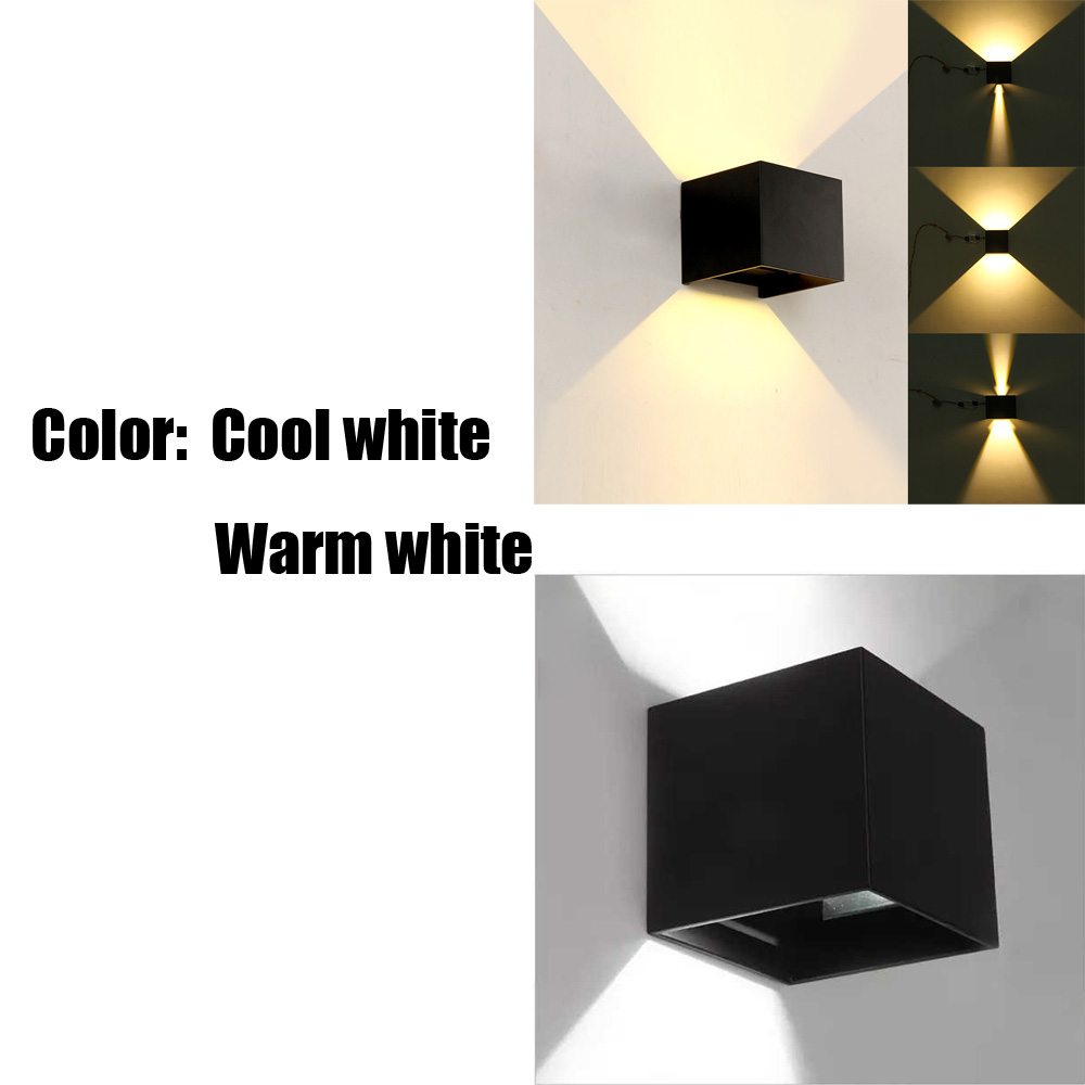 4x Led Wall Light Cube Cool Warm Outdoor Up Down 12w Families Lamp