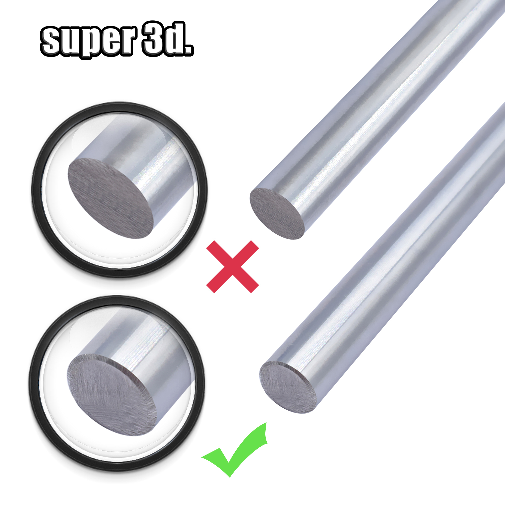 1pc OD8mm Optical Axis Smooth Shaft Rod Length 200-500mm Chromed stainless steel