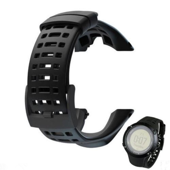 Rubber Smart Watch Band Replace Strap Black For Suunto Ambit