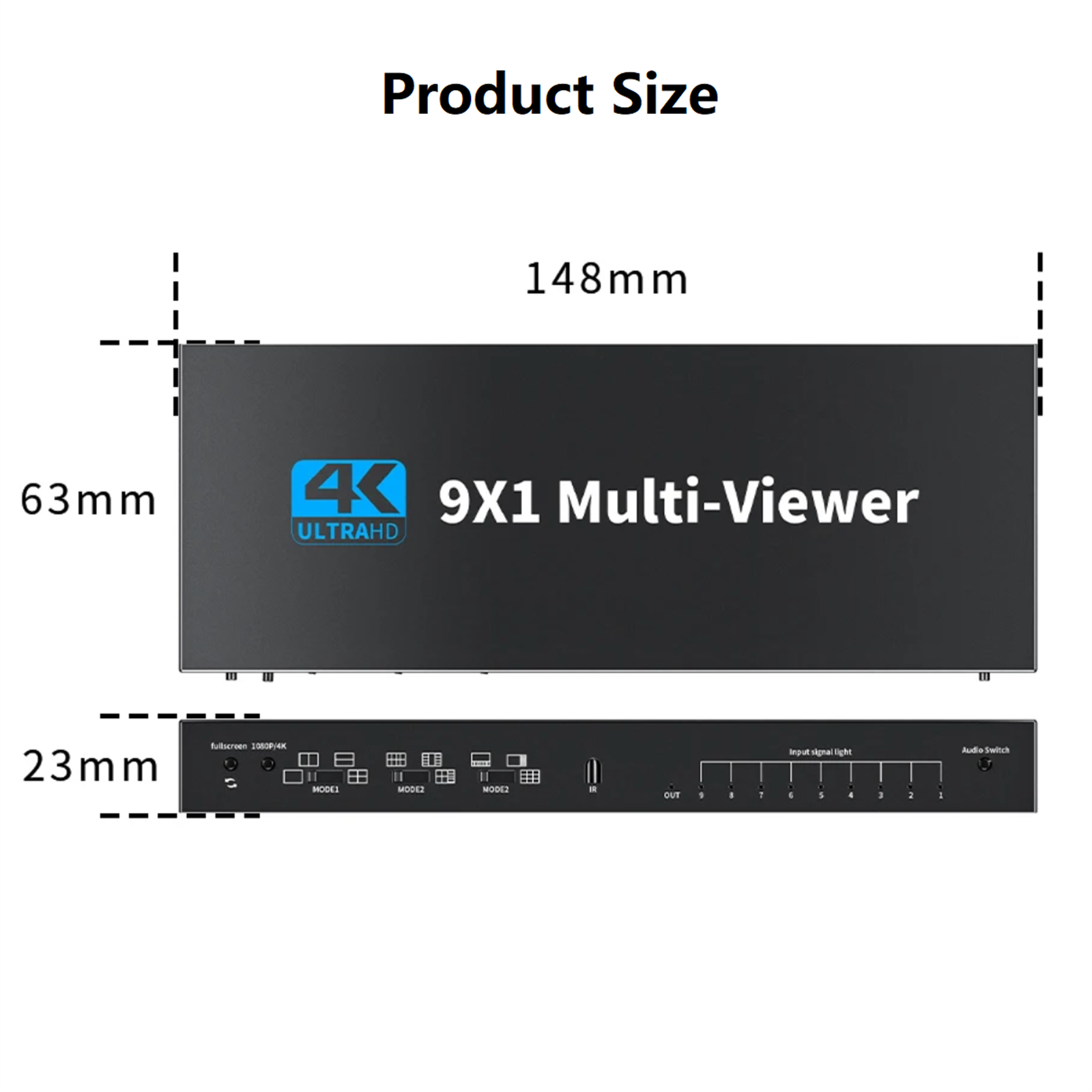 HDMI 9x1 Multiviewer 4K 9 In 1 Out 1080P Screen Multi-Viewer
