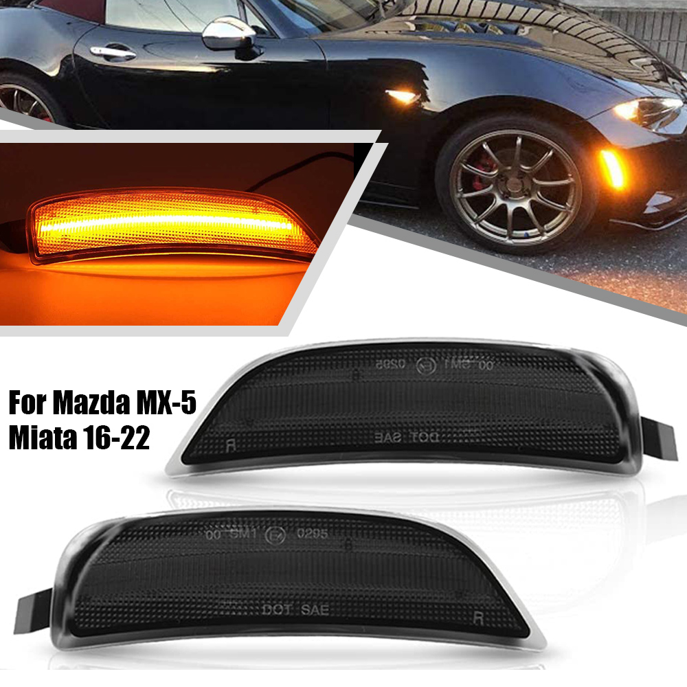 Kit De Luces LED Laterales Ámbar/Rojo Para Mazda Miata MX-5 1990-2005 - Marcadores Transparentes IJDMTOY