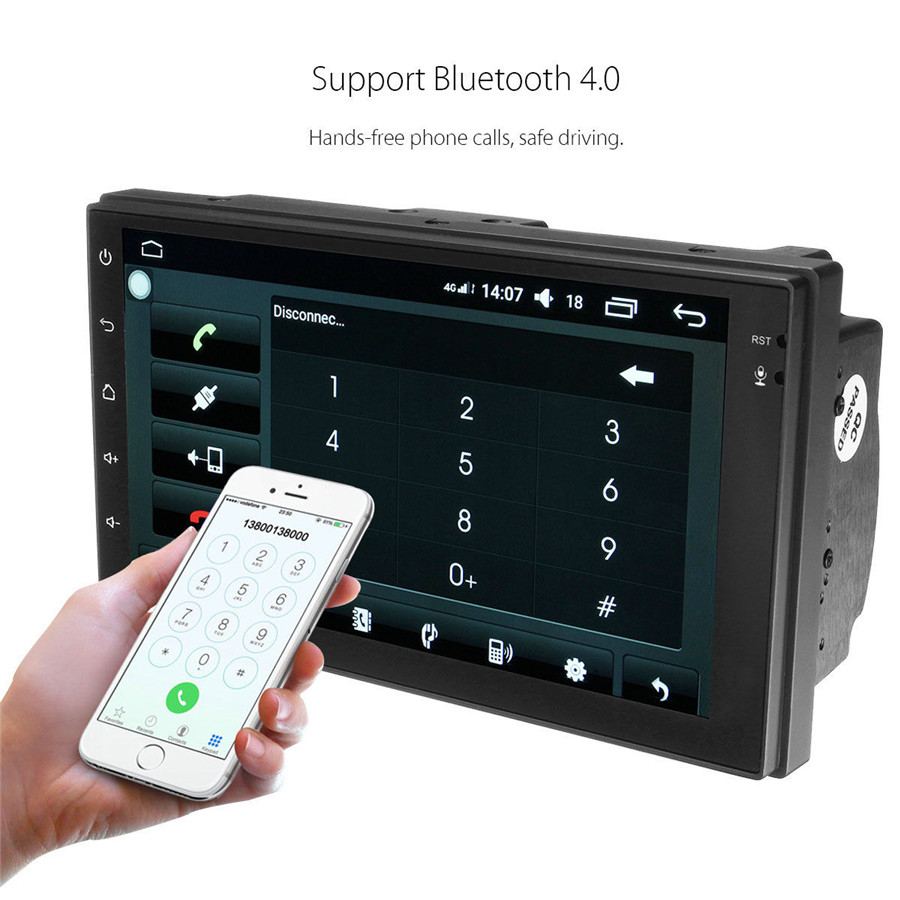 2 DIN 7/" Car Radio Stereo MP5 Player Quad Core Android 6.0 GPS Nav WIFI RDS TMPS