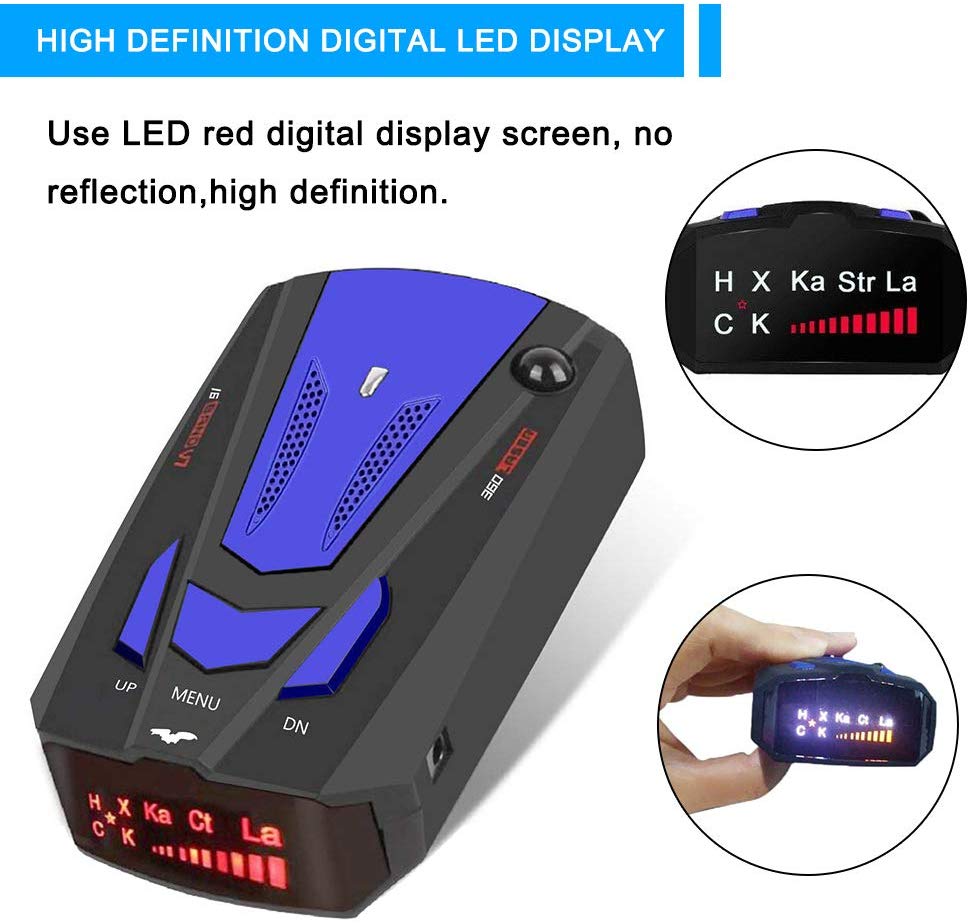 Car Radar 360 Degree V7 GPS Speed 16 Band Police Safe Detector Voice