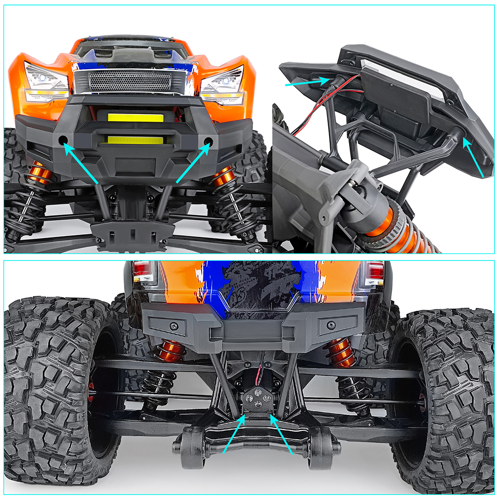 Front Rear Lights LED Light Kit Set Upgrade Parts for RC 1/5