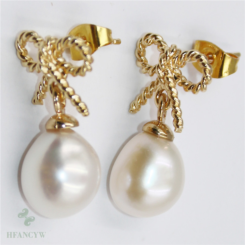 AAA 10-12 mm Blanc South Sea Pearl Boucles D/'Oreilles 14K Or Jaune