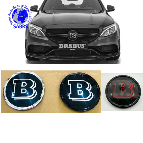 Brabus B Style Front Grille Badge Black Emblem For Mercedes Benz A B C ...