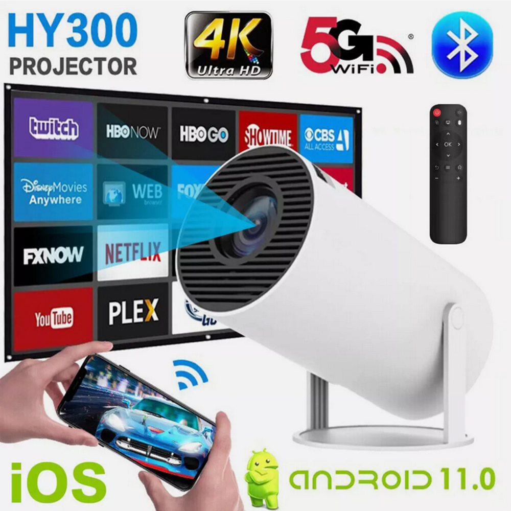 FUDONI Projector With WiFi And Bluetooth 4K Supported, Upgraded 16000L Outdoor Movie Projectors Native 1080P FHD, Video Projector For Home Theater, Compatible W/HDMI/USB/iOS/Android/Windows/TV Stick