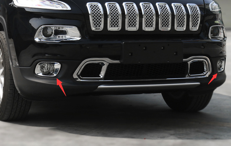 For Jeep Cherokee 20142017 2018 ABS Chrome Front Fog Light Lamp Cover