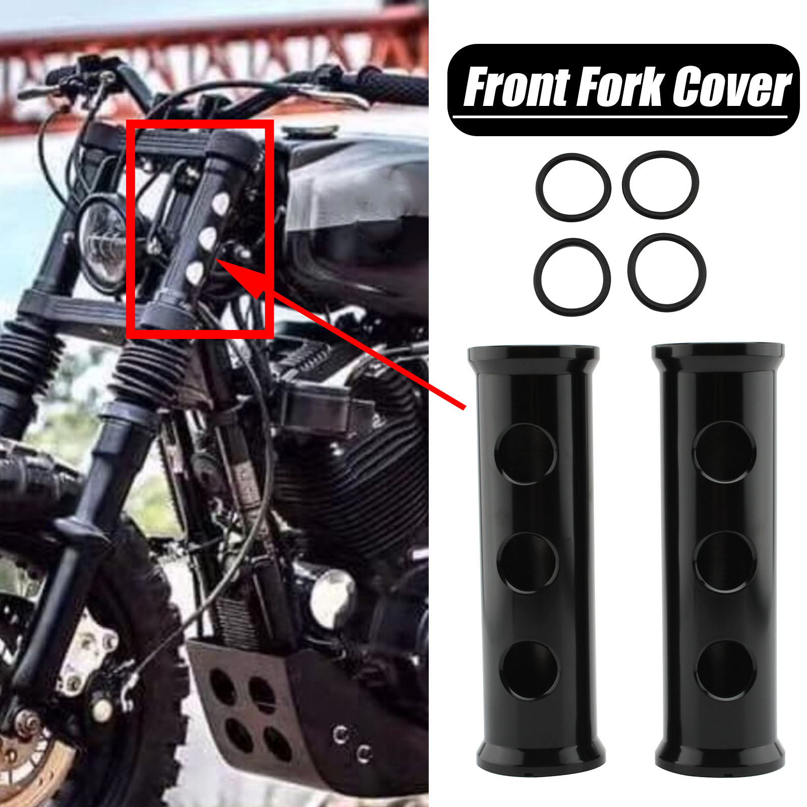 39mm Front Fork Shock Absorber Cover For Harley Sportster Iron 883