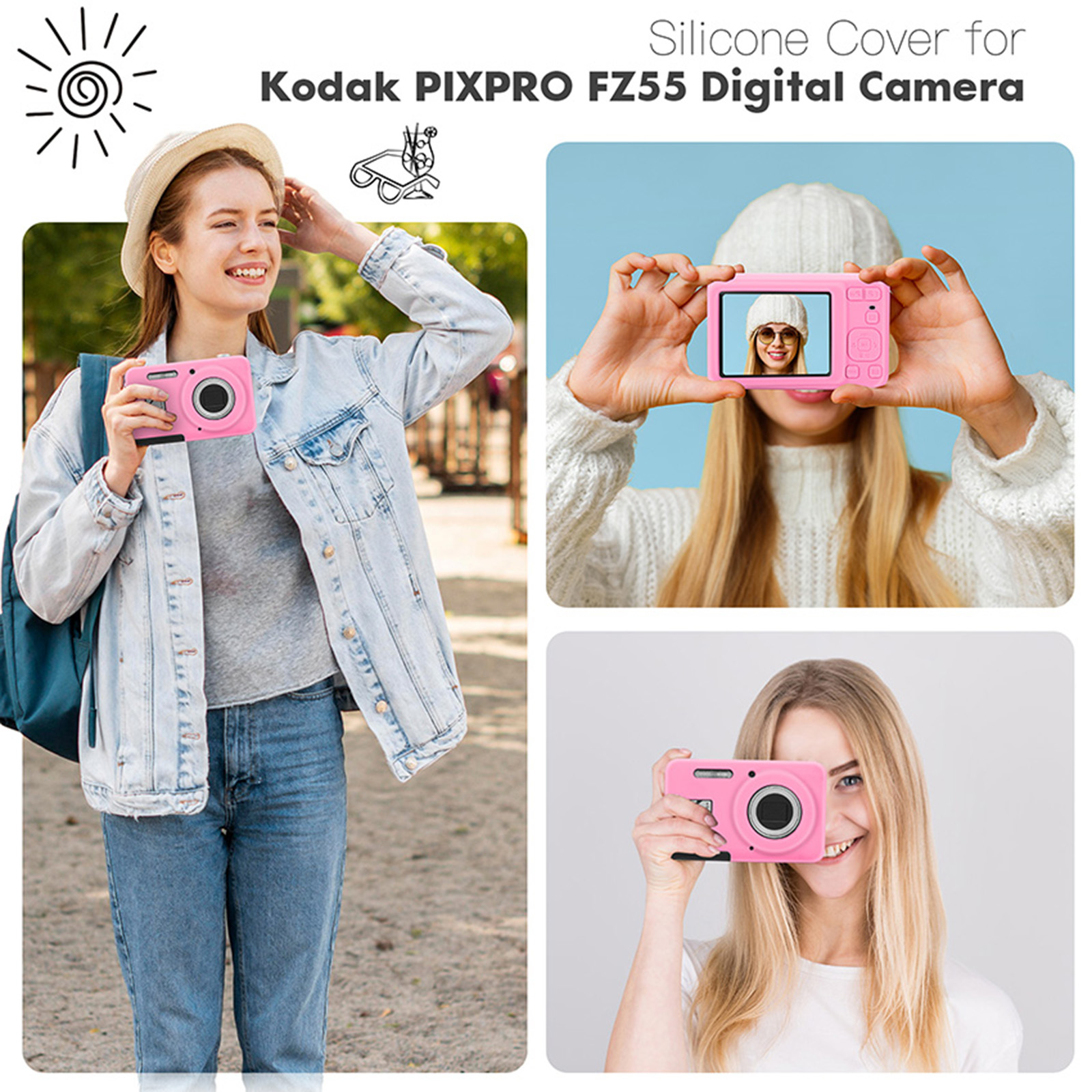 Navech Custodia per fotocamera viola compatibile con Kodak Pixpro
