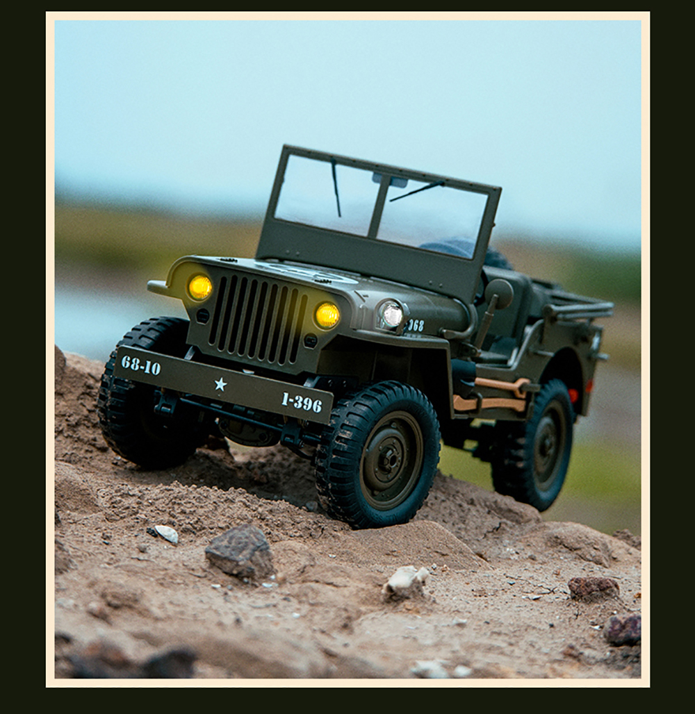 ジープ ラジコン JJRC C8815PRO トレーラー&マシンガンとOP付き JJRC 1/10 C8815 RC Jeep 4WD Military Truck Off-Road RTR RC