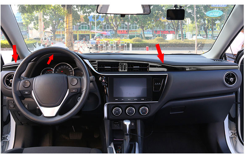 For Toyota Corolla 2017-2018 Central Console Dashboard Strip Trim 3X