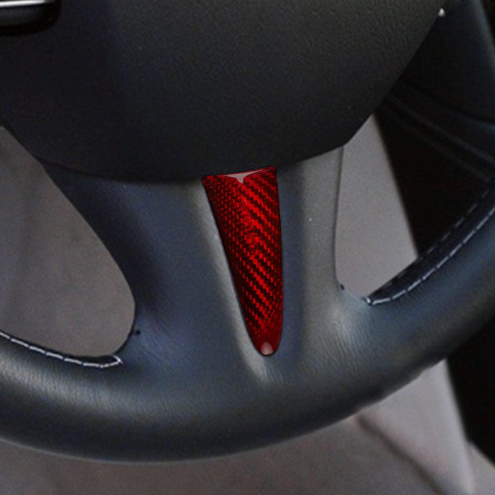 thumbnail image 2 of Carbon Fiber Steering Wheel Center Trim Cover For 2015-2017 Infiniti Q50 (Add-On) 2 of 5