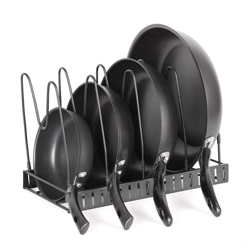 5 Layer Kitchen Cabinet Pan Rack Shelf Cookware Organizer Pot Lid