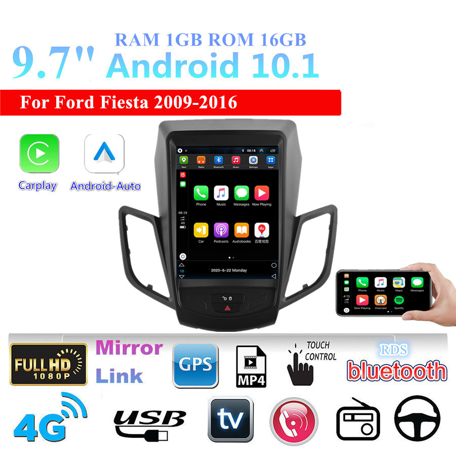 9.7 Android 10.1 Stereo Radio Wifi For 2009-2016 Ford Fiesta
