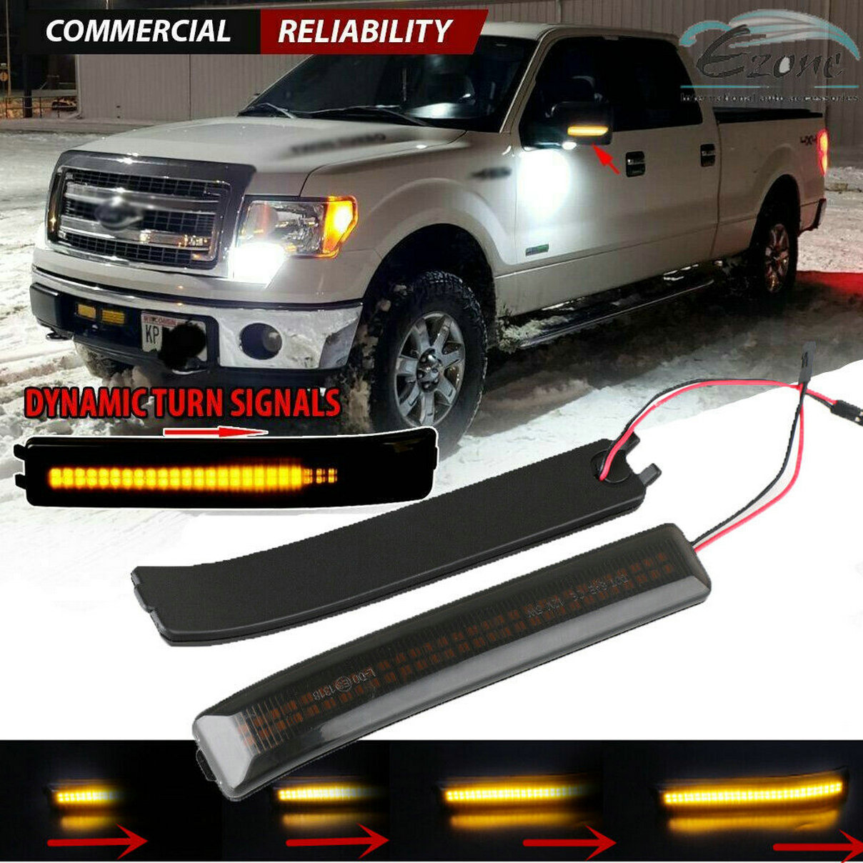 2X LED Sequential Side Mirror Turn Signal Light for Ford F-150 F150 ...