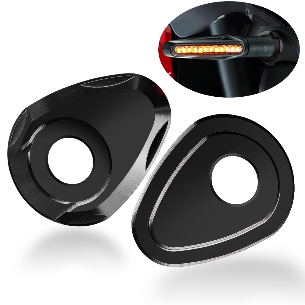 2X CNC Motorcycle Turn Signal Indicator Adapter Spacers Plate Stalk For