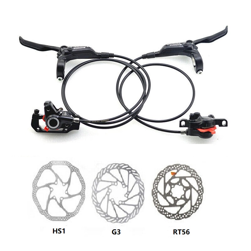 New SHIMANO ALTUS M365 Hydraulic Disc Brake Set pre-bled with Rotors Black MTB