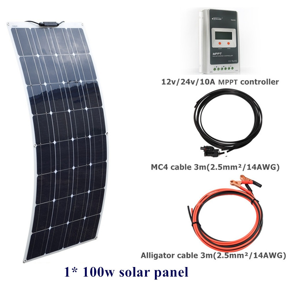 Solar Panels & Kits 100W Foldable Solar Panel Controller system 12V