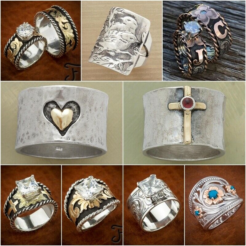 Vintage Boho Turquoise Handmade Ring 925 Silver Fine Jewelry Women Men/'s Sz 5-13