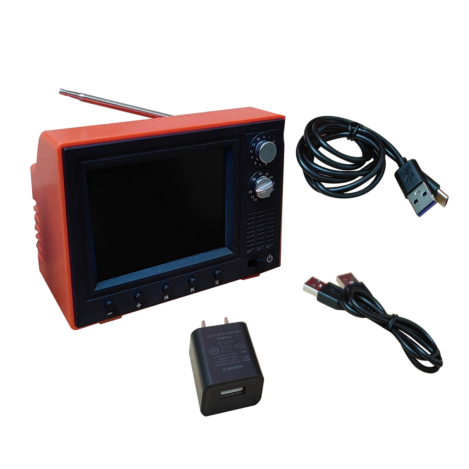 1:12 Mini Retro Television w HD Playback & Data Transfer USB Port