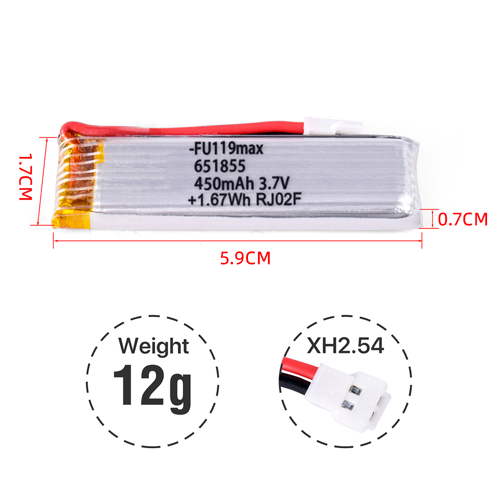 3.7V 450mAh Lipo Battery Battery for Wltoys K110 K110s Helicopter