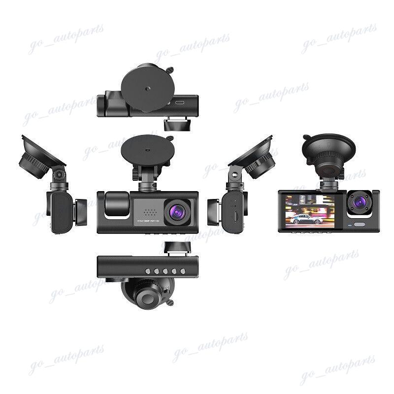 Car Dual Lens Dash Cam HD 1080P Front/Rear/Inside Video Recorder Camera G- sensor