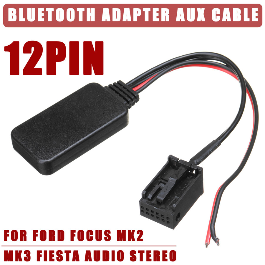 12V 12 Pin Car Bluetooth Adapter AUX Cable For Ford Focus