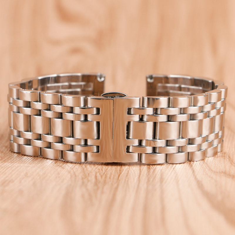 20/22/24mm Mens Watch Band Strap Silver Luxury Solid Stainless Steel