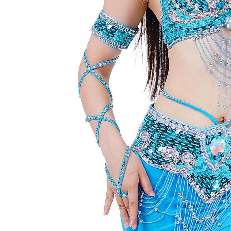 Sequins Belly Dance Armband Arm Sleeve Oriental Dance Accessories Charm 12colors