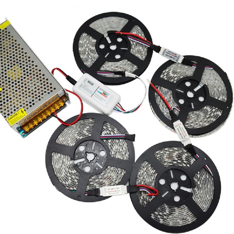 12V 2A Flex RGB LED Light Strip 5050 SMD 300 LED 60 Led/m Non Waterproof 24 Key - Foto 3