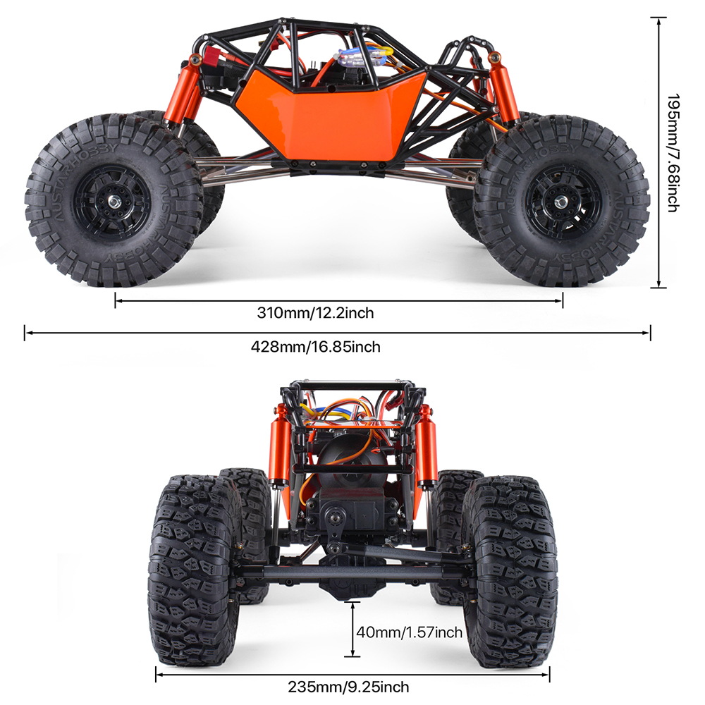 AUSTARHOBBY AX-8504 RC Car 1/10 4WD 2.4G Crawler with Tube Roller