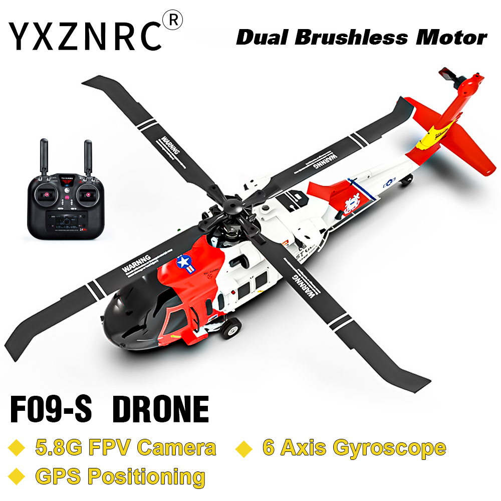 その他 Heli with camera YXZNRC RC Helicopter F09-S 2.4G 6CH Gyro GPS Optical Flow with 5.8
