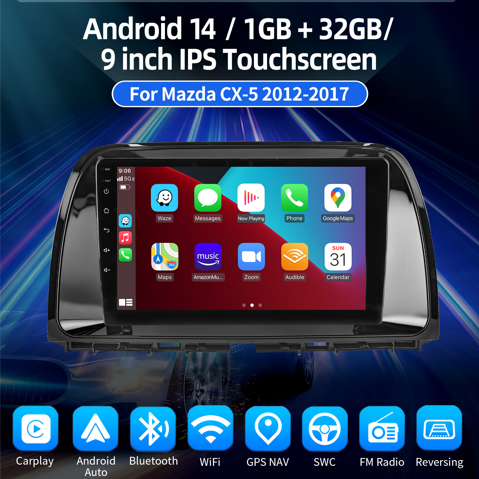 CX-5専用 Androidナビ 2012〜2015年式 2012-2015 Mazda CX-5 Full 1024*600 Touchscreen Android 10.0