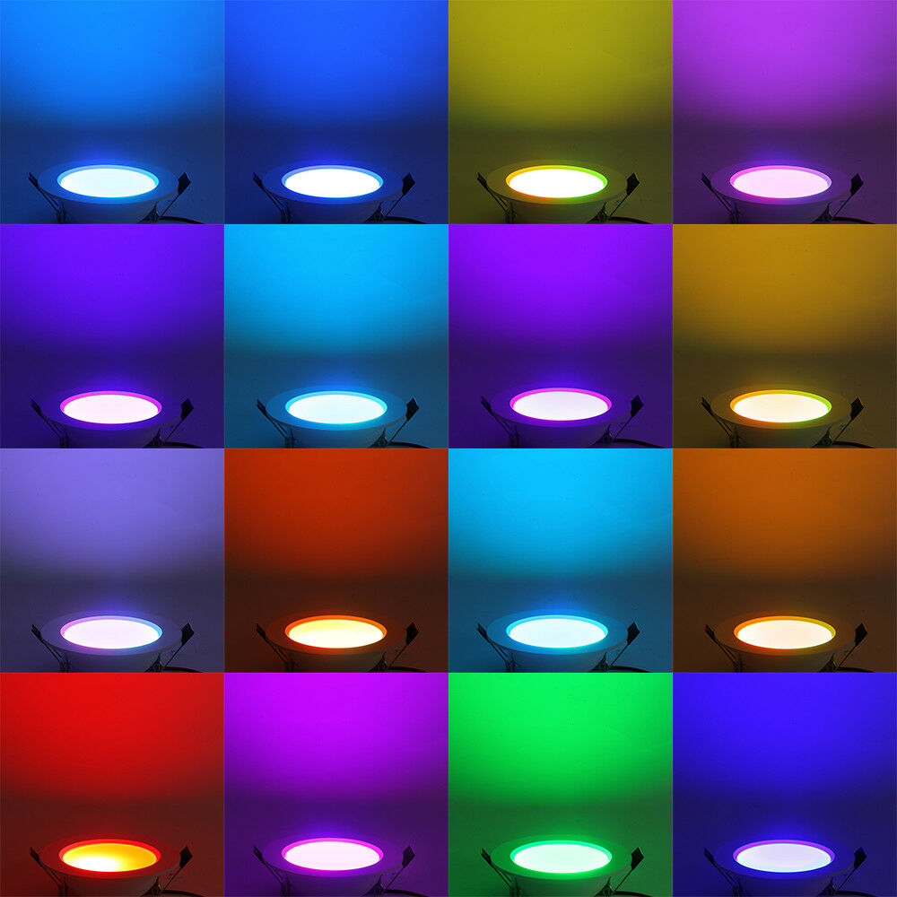 Dimmbar RGB LED Panel Einbaustrahler Deckenleuchte 5W mit Fernbedienung