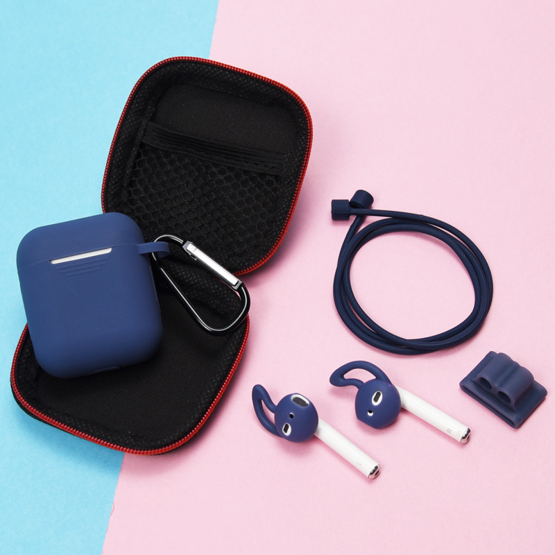 Anti-Fall Silicone Ear Hooks For AirPods 1, 2 & Pro - TPU Ear Tips Holder, Adjustable & Secure Fit (Black/White)